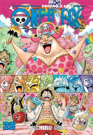 Capa de One Piece 3 Em 1 Vol. 28, Panini