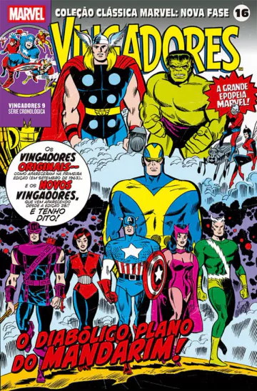 Capa de Coleção Clássica Marvel: Nova Fase Vol. 16 - Vingadores 9 - O Diabólico Plano Do Mandarim!, Panini