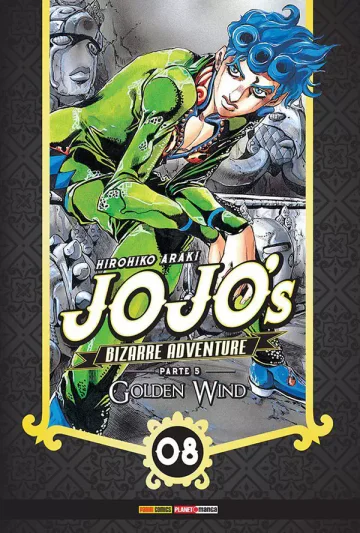 Capa de Jojo's Bizarre Adventure Parte 5: Golden Wind Vol. 08, Panini