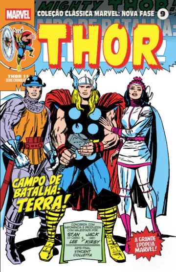 Capa de Coleção Clássica Marvel: Nova Fase Vol. 09 - Thor 11 - Campo De Batalha: Terra!, Panini