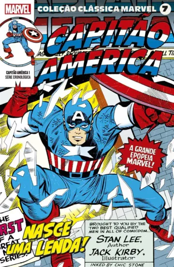 Capa de Coleção Clássica Marvel Vol. 7 - Capitão América Vol. 1, Panini