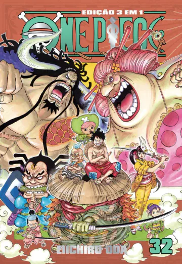 Capa de One Piece 3 Em 1 Vol. 32, Panini