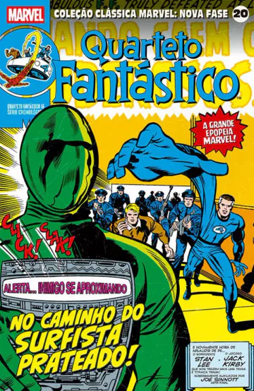 Capa de Coleção Clássica Marvel: Nova Fase Vol. 20 - Quarteto Fantástico 16 - No Caminho Do Surfista Prateado!, Panini