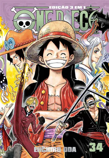 Capa de One Piece 3 Em 1 Vol. 34, Panini