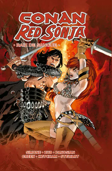 Capa de Conan e Red Sonja — Raiz de Sangue, Mythos Editora
